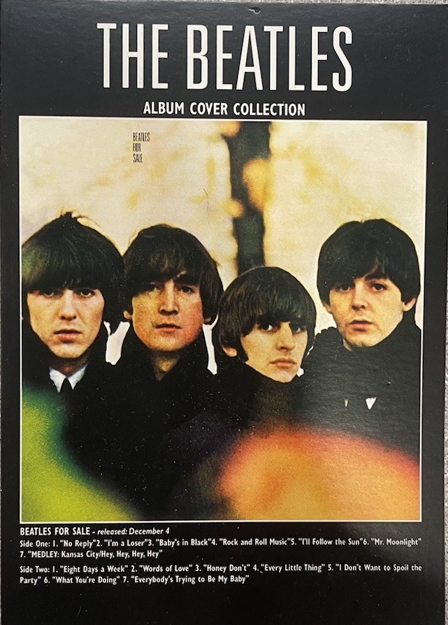 The Beatles “Beatles For Sale” Album Cover Postcard With Track List Of Songs