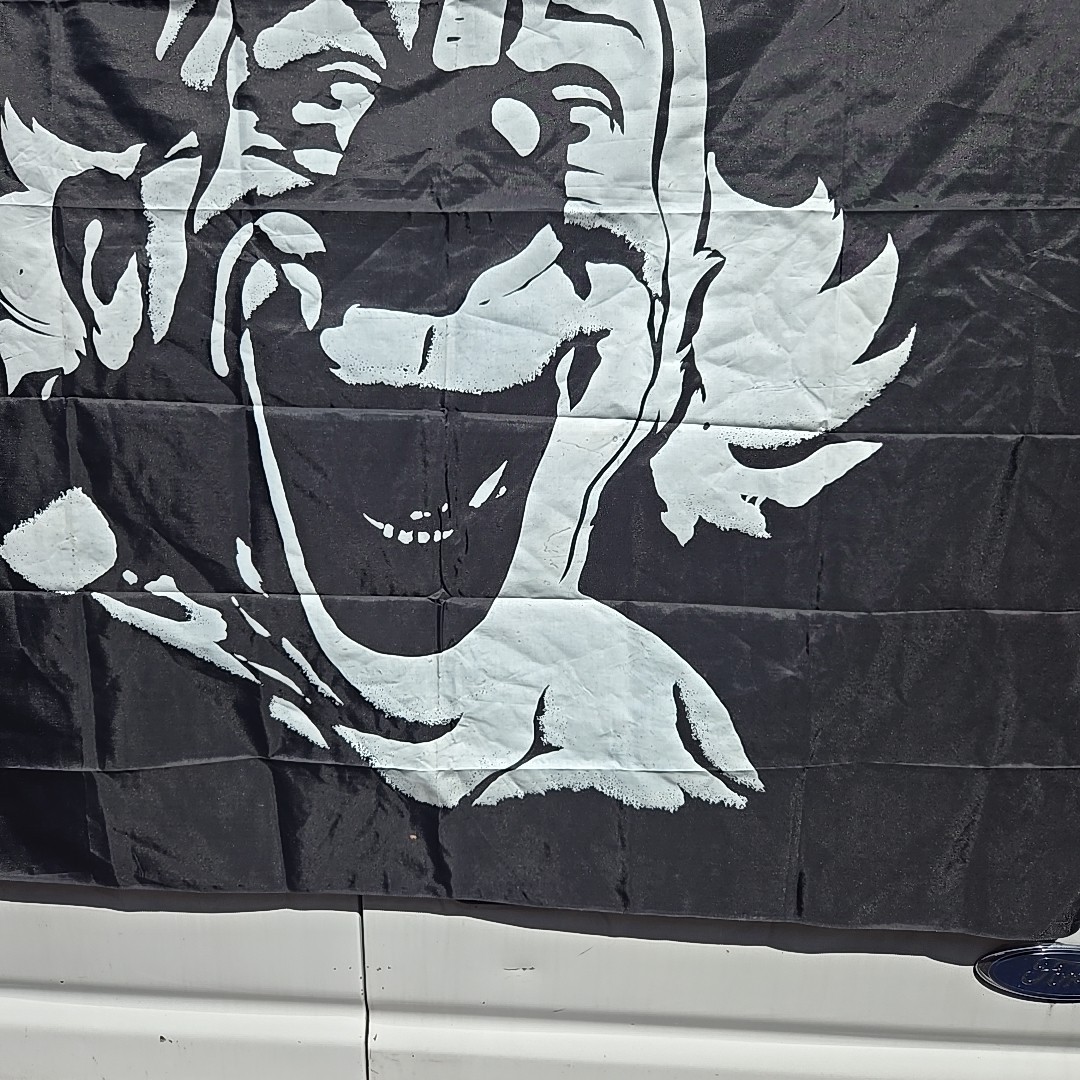 1980’s CLOWN HEAD TAPESTRY BIKER WALL HANGING VINTAGE (Not Perfect) #2