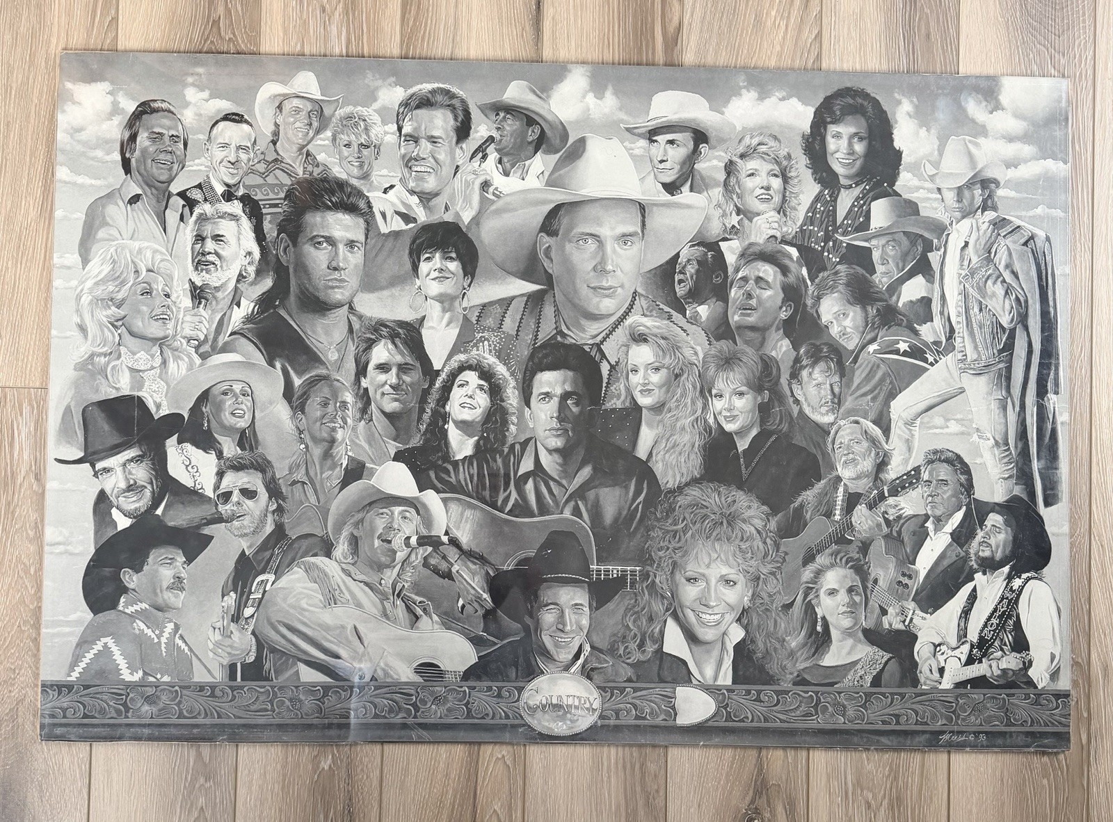 Vintage 1993 Legends Of Country Music Tony Meers Lithograph Poster Original