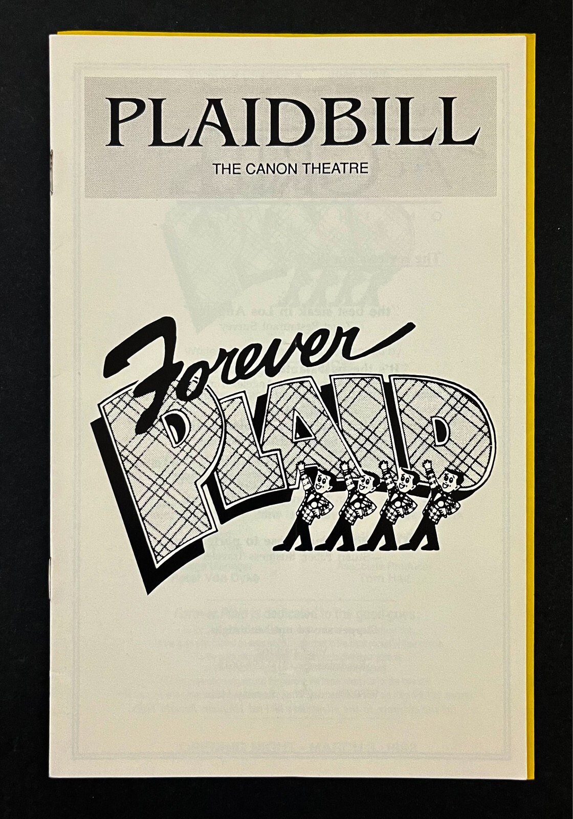 1992 Los Angeles CA Canon Theatre Forever Plaid Vintage Musical Playbill Program