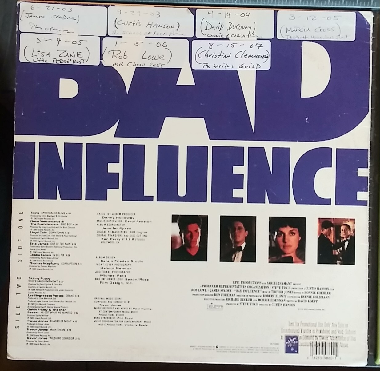 Rob Lowe James Spader – bad influence – signed LaserDisc