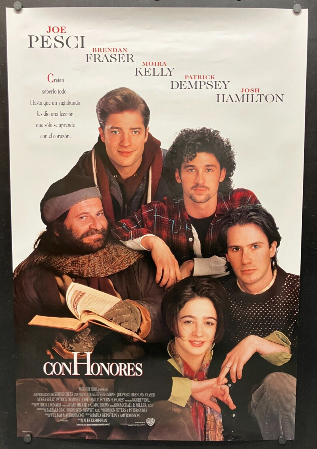 original 1994 With Honors “SPANISH” Poster 27 x 41 Brendan Frasier