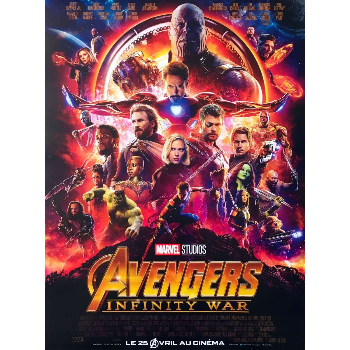 AVENGERS INFINITY WAR Original Movie Poster – 15×21 in. – 2018 – Anthony Russo,