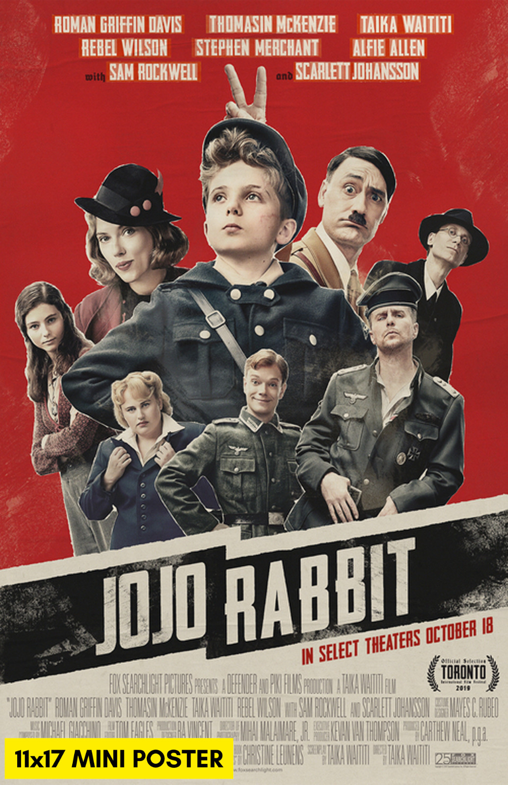 Jojo Rabbit (2019) Movie Poster 11×17 Taika Waititi Comedy WWII