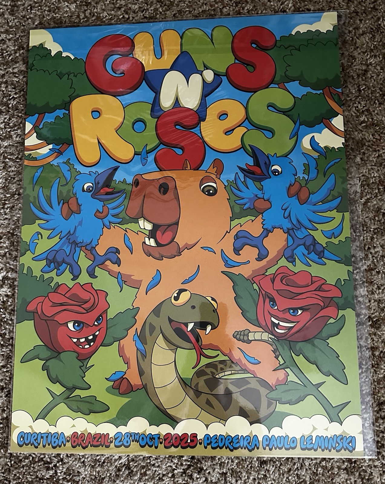 Guns N Roses 28 October 2025 Curitiba Brazil Lithograph #31 Of Only 220 Produced
