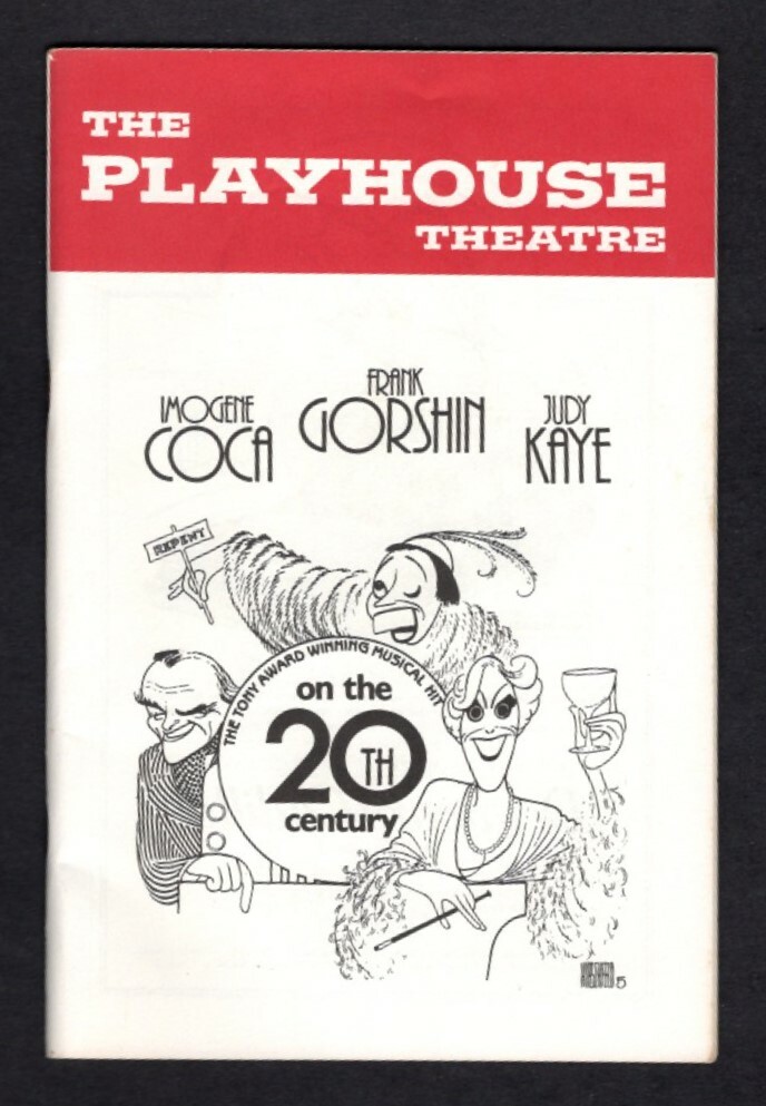 Frank Gorshin “ON THE 20TH CENTURY” Imogene Coca / Judy Kaye 1987 Playbill