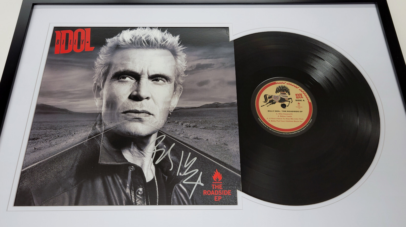 BILLY IDOL Silver Ink Signed THE ROADSIDE EP Archivally Framed Vinyl Album BAS