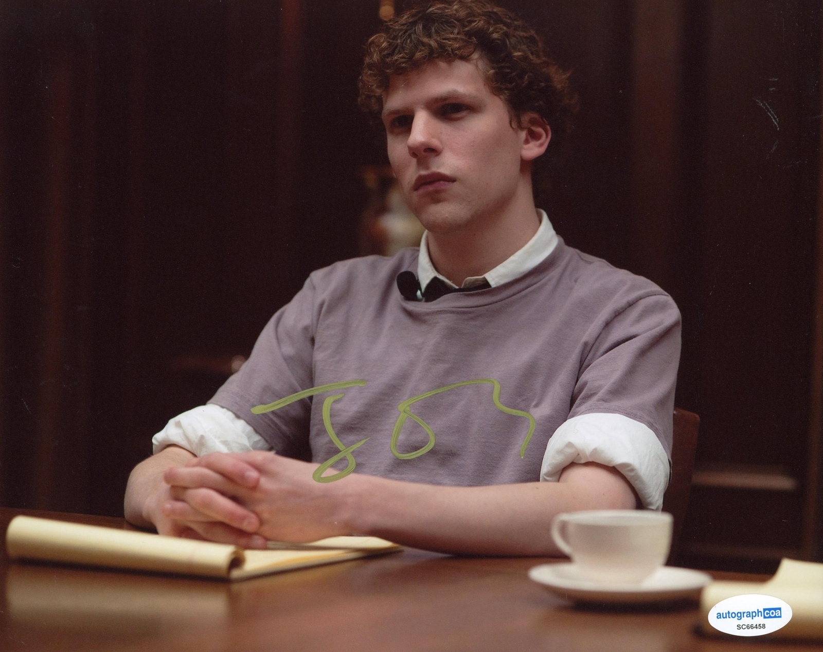 Jesse Eisenberg “The Social Network” AUTOGRAPH Signed ‘Mark’ 8×10 Photo B ACOA