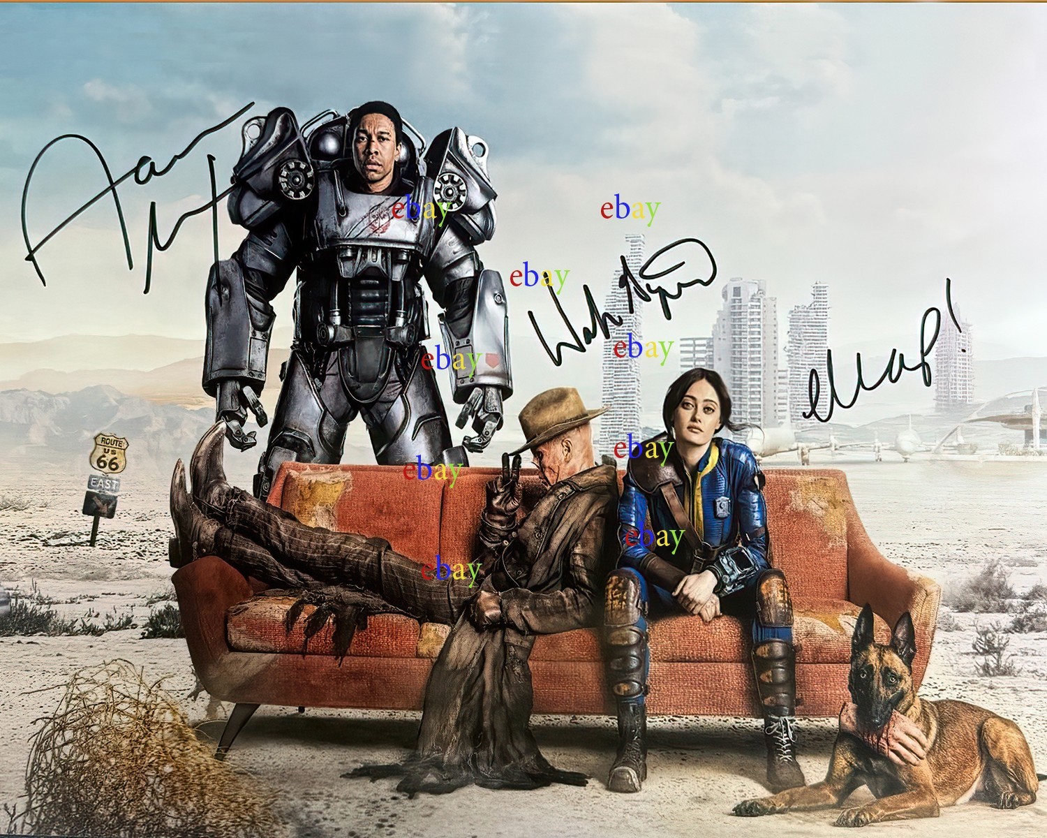 Ella Purnell Walton Goggins Aaron Moten Fallout Cast Signed 8×10 Photo Reprint