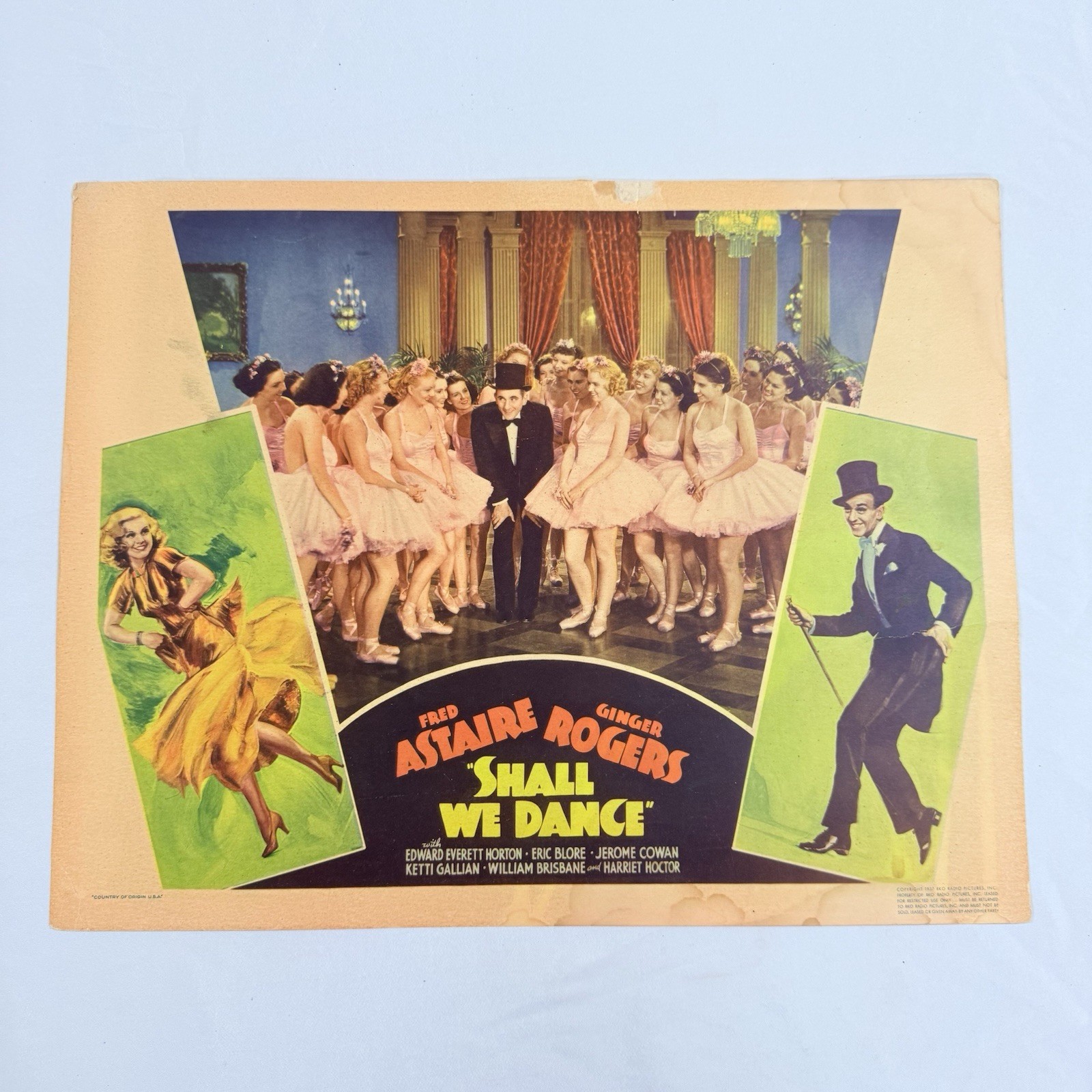 1937 Shall We Dance Original 11×14” Lobby Card Ginger Rogers Fred Astaire