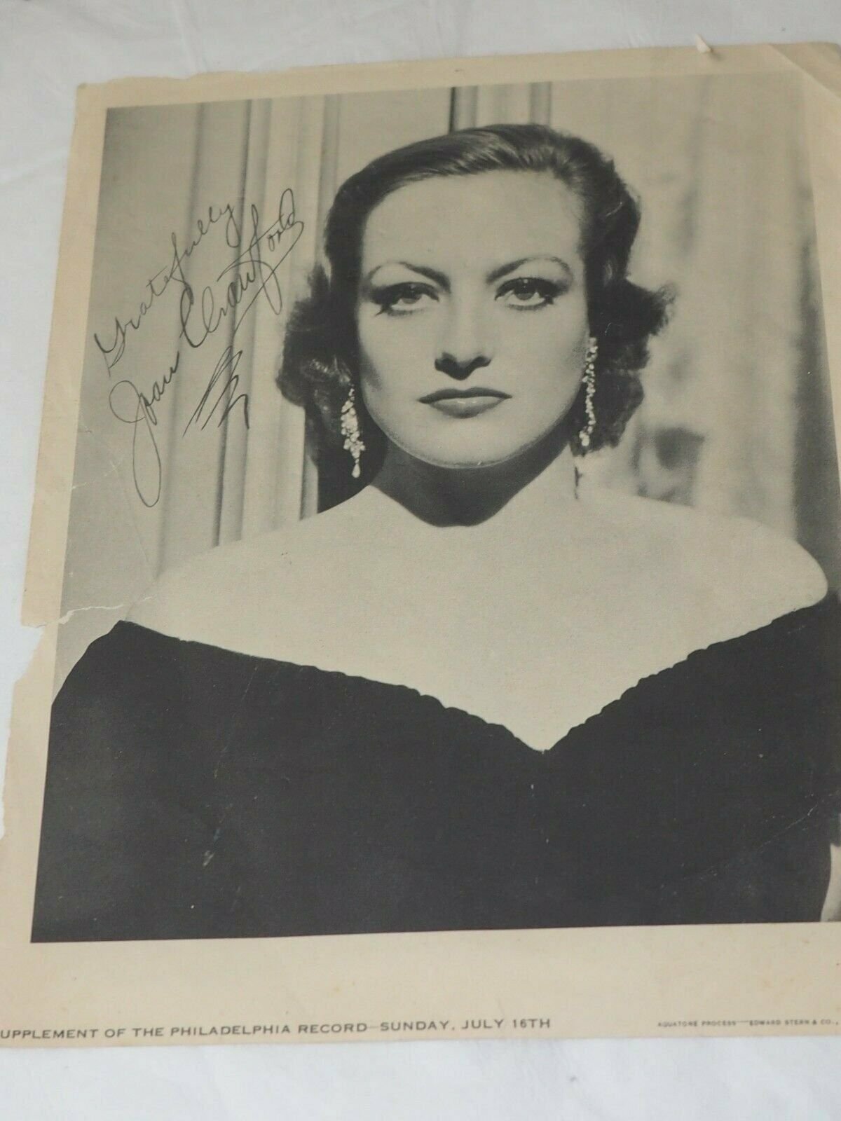 JOAN CRAWFORD M23 Supplement of the Philadelphia Record Sunday July 16th 1933