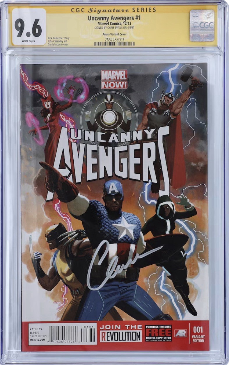 Chris Evans Captain America Autographed Fanatics Authentic Uncanny Avengers