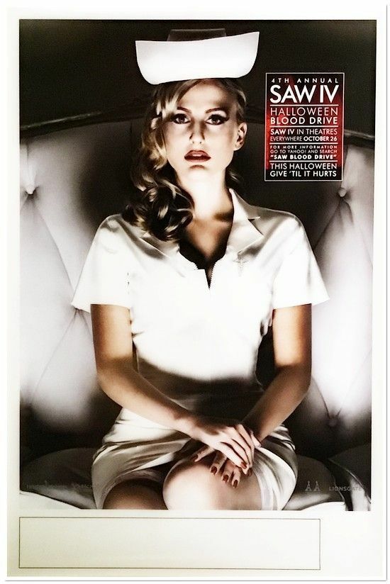 SAW 4 -orig 27×40 Movie Poster – rare Advance BLOOD DRIVE style “D” – Sexy Nurse