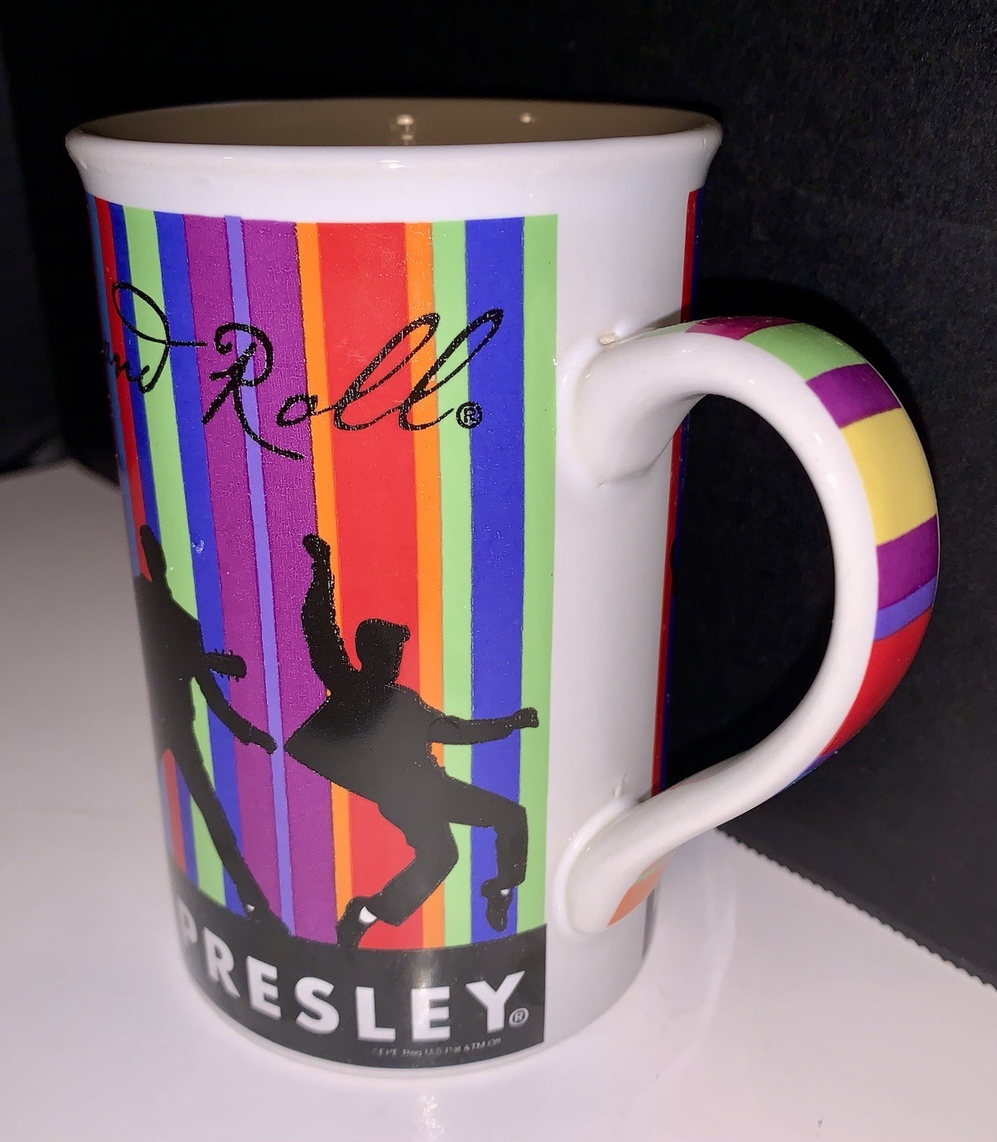 Elvis Presley Striped Multicolor Coffee Mug King of Rock and Roll