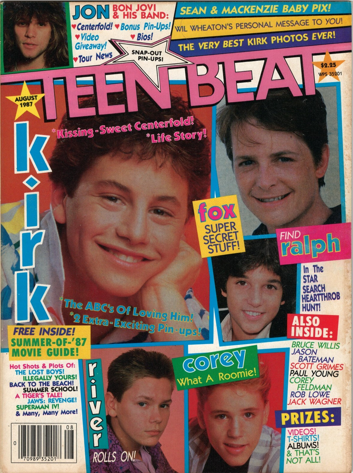 Teen Beat Magazine August 1987 Billy Idol Rob Lowe Corey Haim Michael J Fox