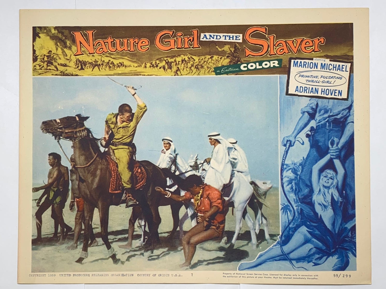 1957 Nature Girl and the Slaver #7 Lobby Card 11×14 Marion Michael Adrian Hoven
