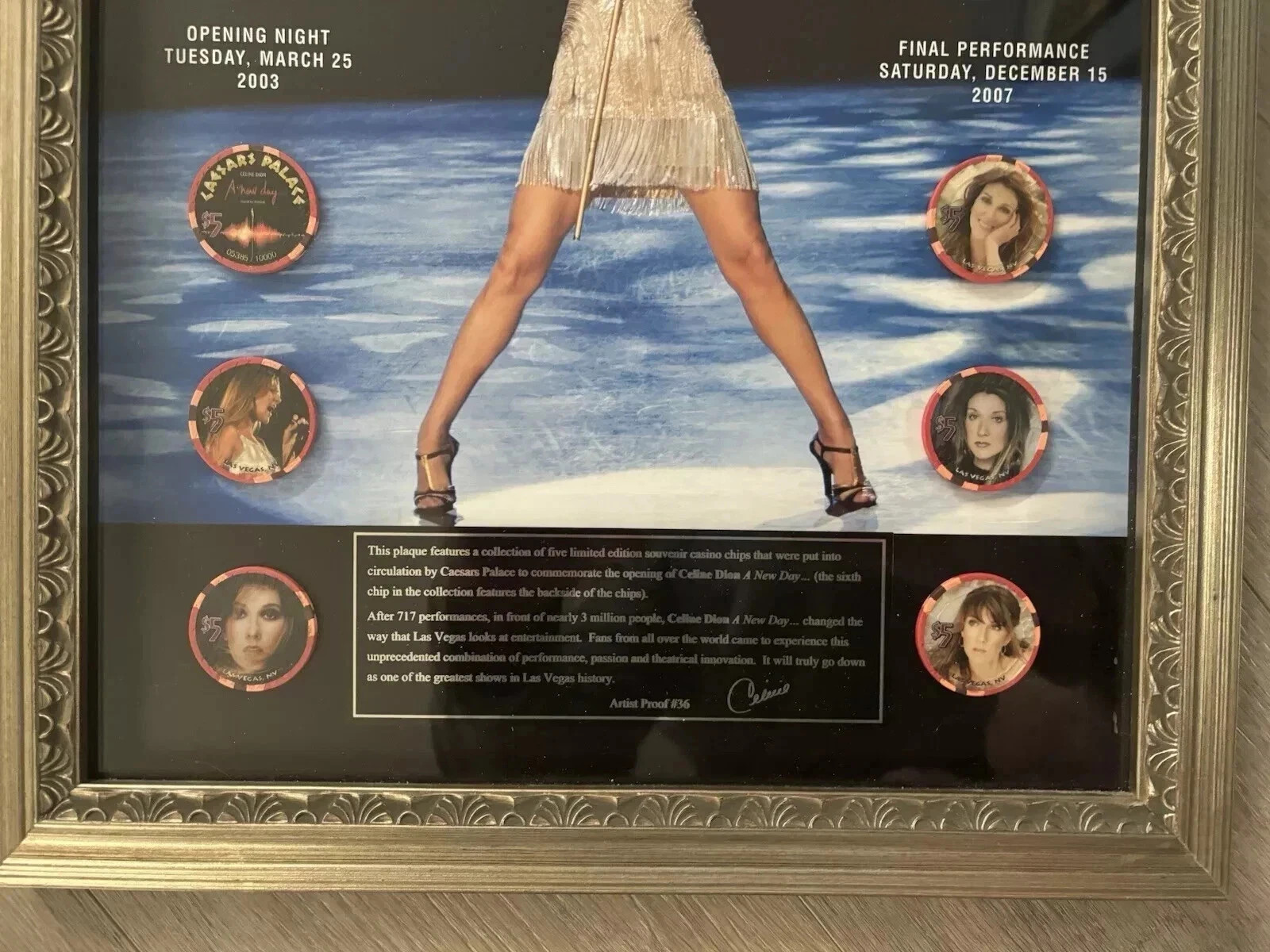 Celine Dion Shadow Box Display Case A New Day Live In Las Vegas 2007 Mega Rare