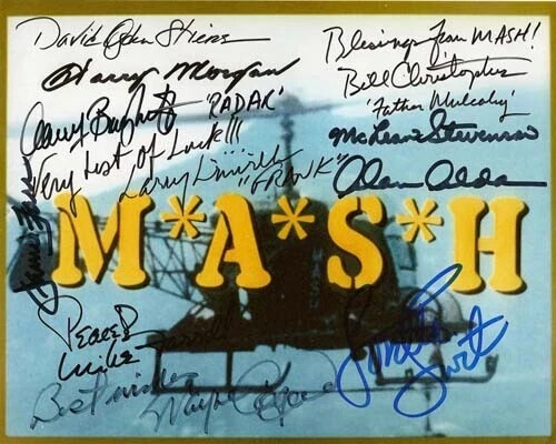 MASH CAST SIGNED PHOTO ALAN ALDA AUTOGRAPH ALL SIGNATURE POSTER 8X10 REPRINT