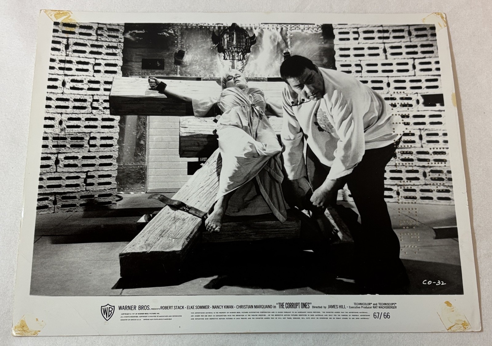1967 8×10 b+w still photo THE CORRUPT ONES Elke Sommer bondage on the rack
