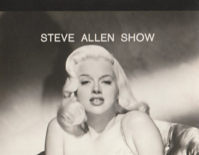 Original NBC Telop Bump Card Promo Photo 1959 Diana Dors Steve Allen Show DBW #2