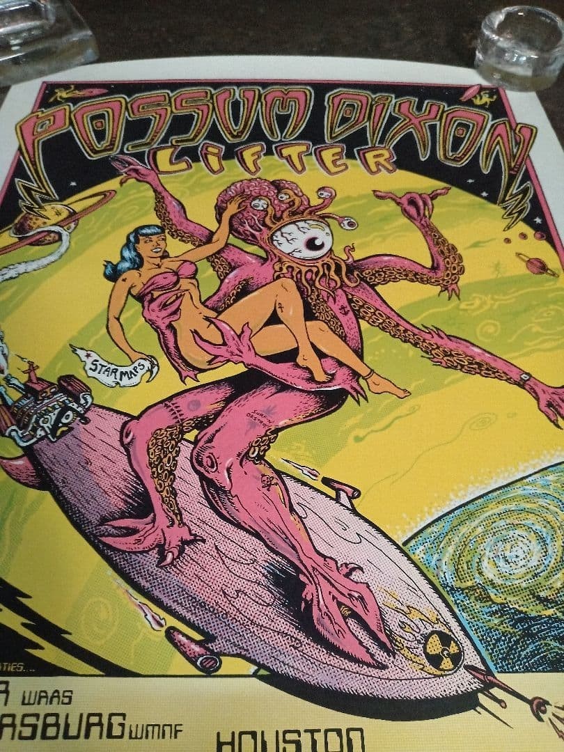 EMEK Possum Dixon 1996 Signed Silkscreen Concert Poster 17 x 23 in Vintage Rare
