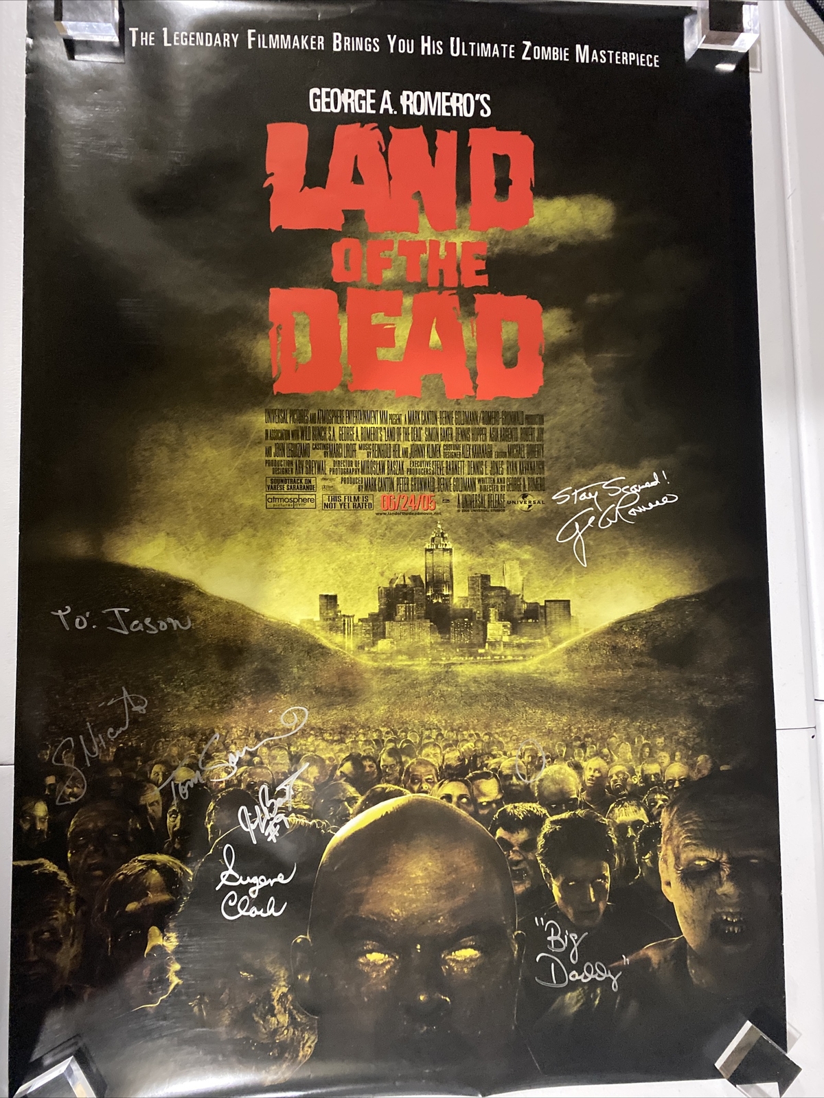 Land of the Dead Dead Cast Signed 27×40 Poster – Nicotero, +3 – JSA XX87055
