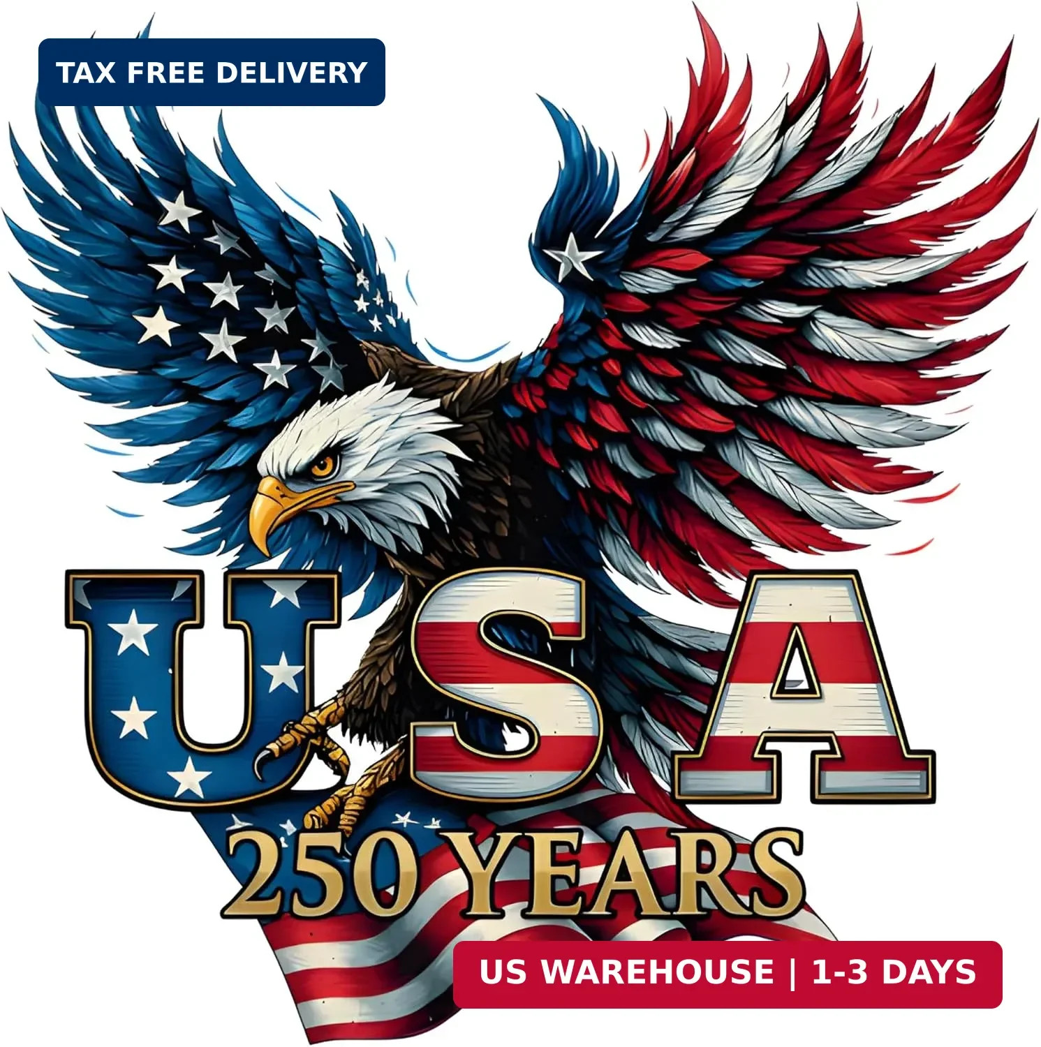 2pcs USA 250th Anniversary Merchandise – Patriotic 1776-2026 Vinyl Car Decals an