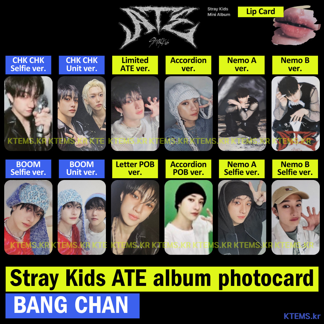 Stray Kids ate limited ver letter accordion album Lip card photocard BangChan