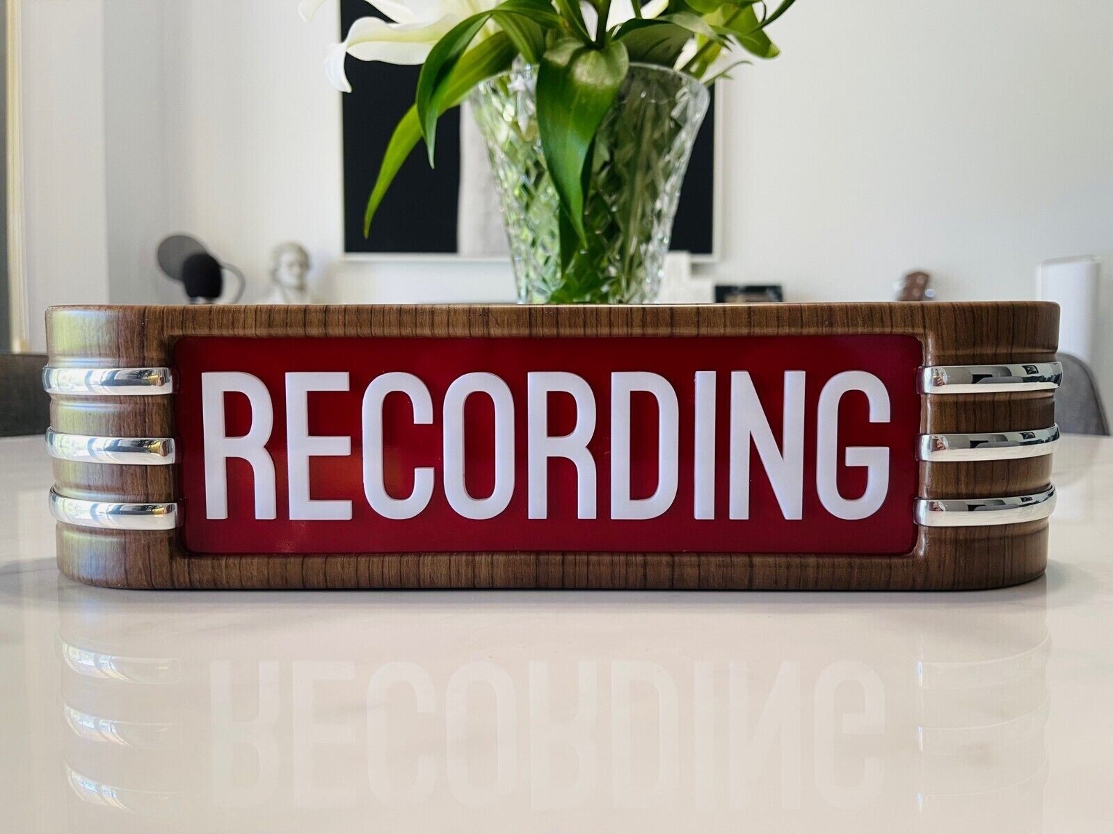 RECORDING light up RCA style sign Heavy Duty 14″ 120V wall adapter USA Shipping