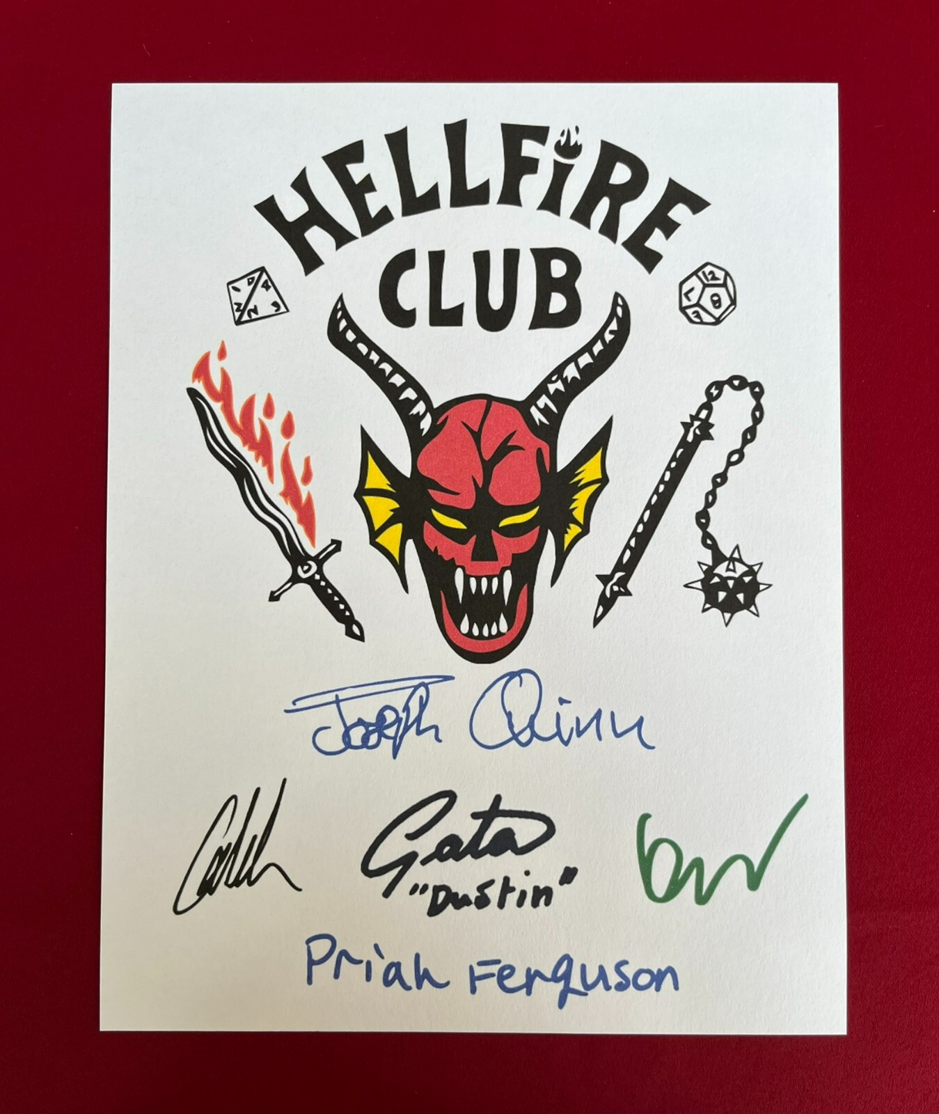 Stranger Things Hellfire Club Flyer Cast-Signed- 8.5×11- Autograph Reprints