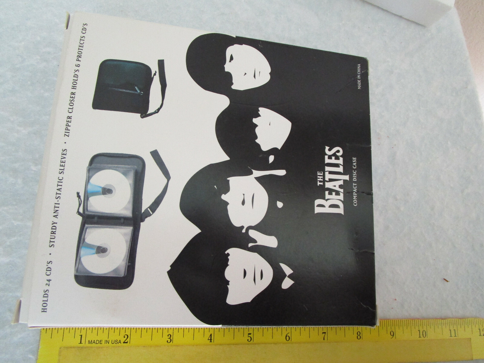 New BEATLES Metal Key Fob dated 2002 & CD DVD Storage Case Original RETRO STOCK