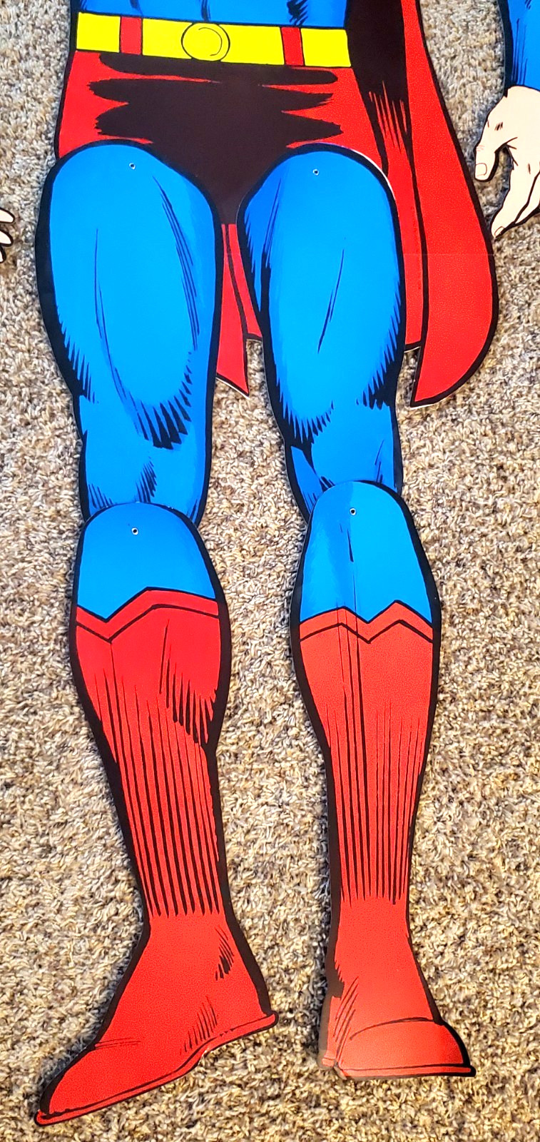 RARE Vintage 1974 “Superman” Life-Size Jointed Giant 65″ Tall Cardboard Figure