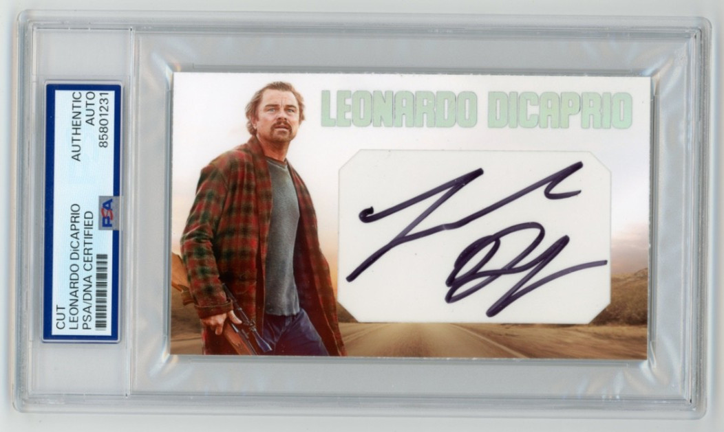 Leonardo DiCaprio Signed Custom Cut Card One Battle After Another PSA DNA Auto