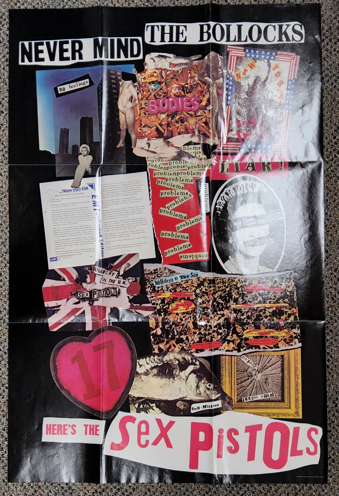 Nevermind the Bollocks Here’s the Sex Pistols Promo Poster 1977 25×38