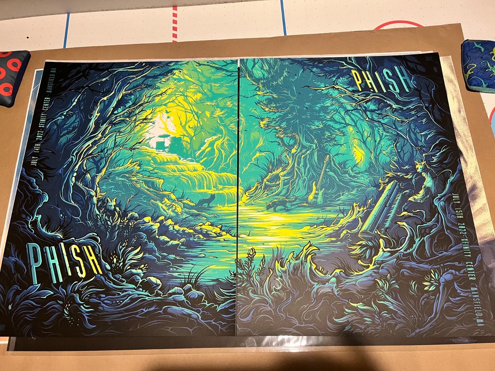 Phish Poster Xfinity Center 7/14-7/15 N1 & N2 #/1000 Great Woods Mansfield, MA