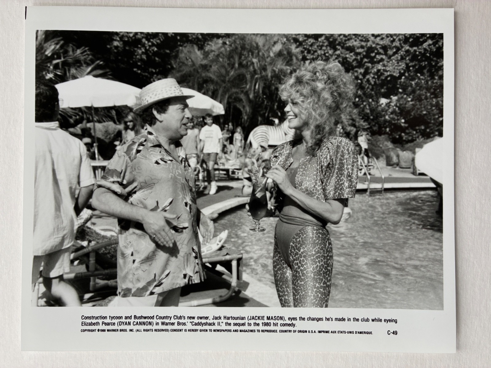 Caddyshack II (1988) Vintage Movie Photo Jackie Mason and Dyan Cannon