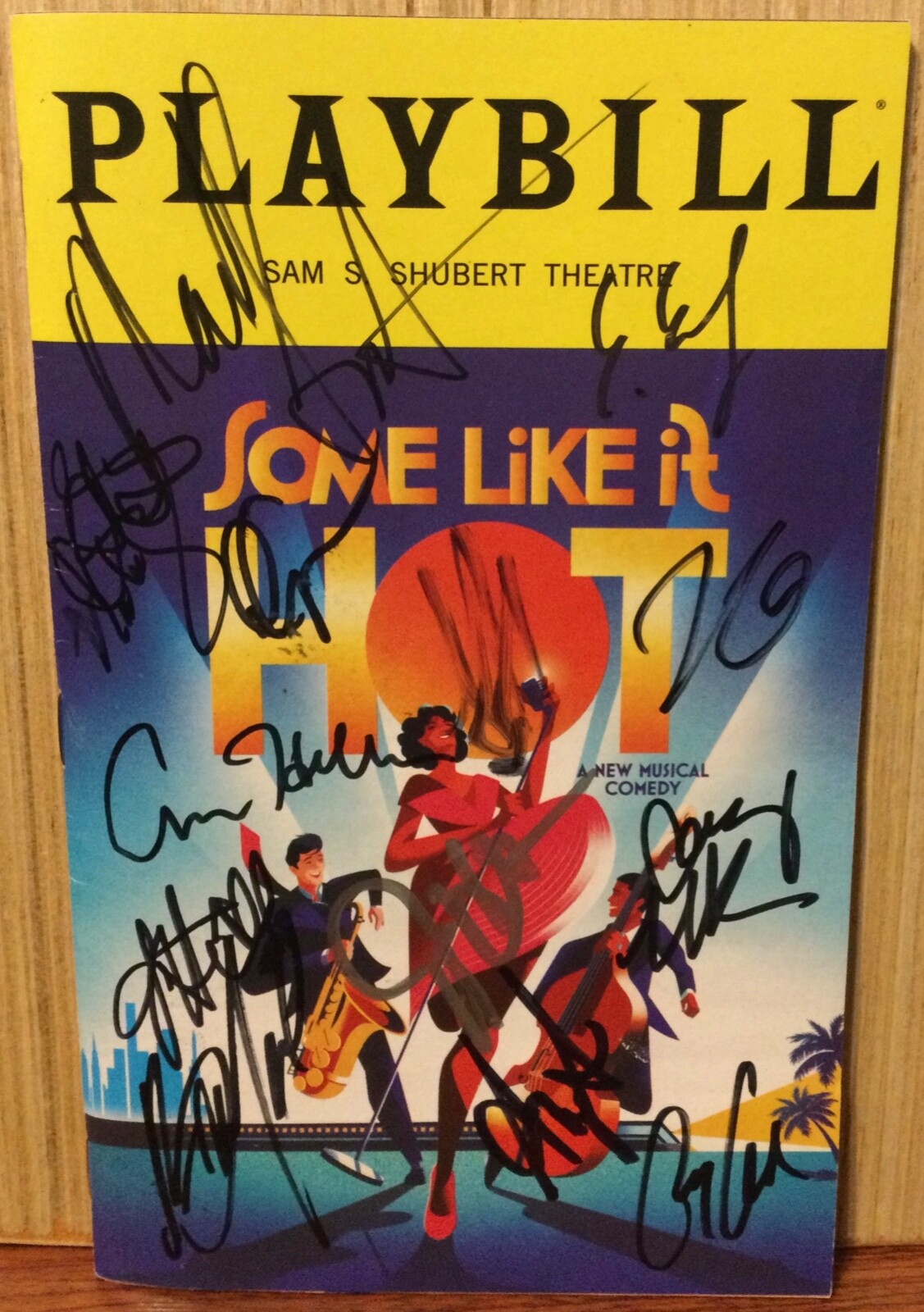 J. HARRISON GHEE ADRIANNA HICKS SOME LIKE IT HOT CAST SIGNED PLAYBILL