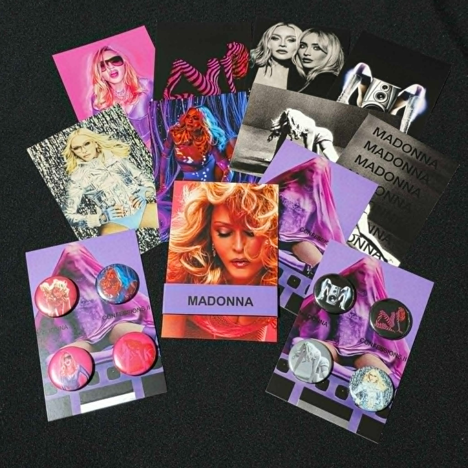 MADONNA Confessions 2 10-pack postcard button set no promo Bilt sabrina tik tok
