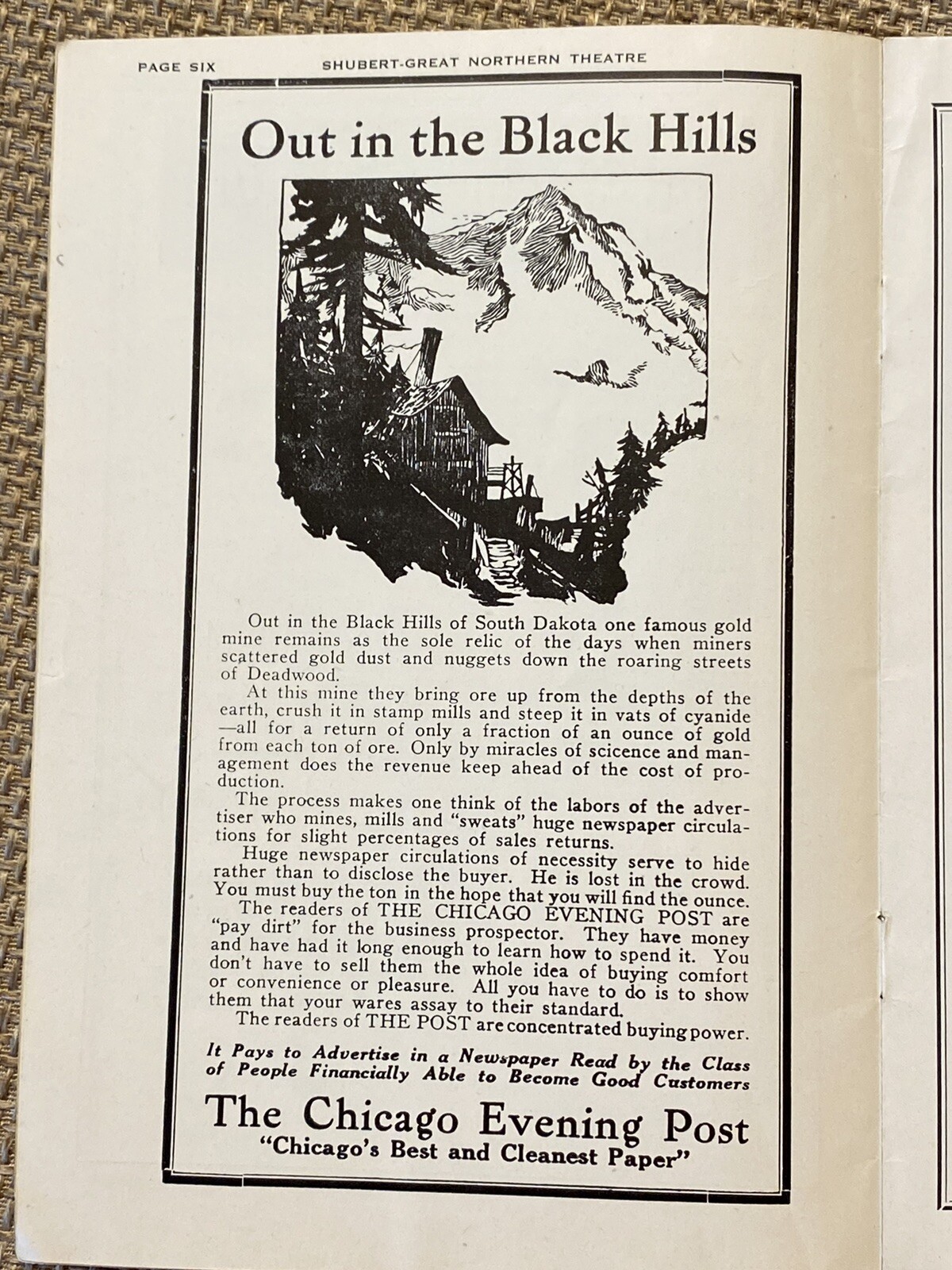 Antique THEATRE Program CHRISTMAS 1925 ART DECO Playgoer CHICAGO Great Northern