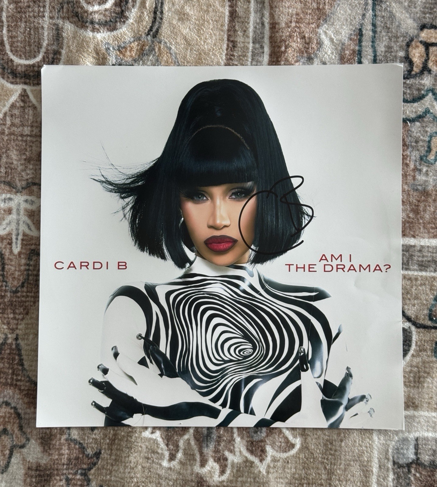Cardi B Am I The Drama Signed Vinyl & CD Insert Lot 8 Autographs Rare