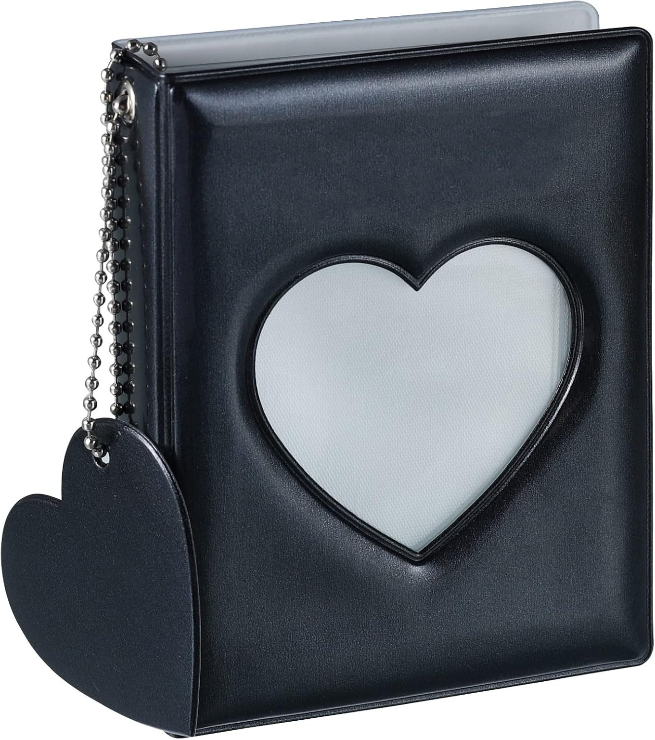 Kpop Photocard Holder Book, Mini Album with 32 Pockets, Black