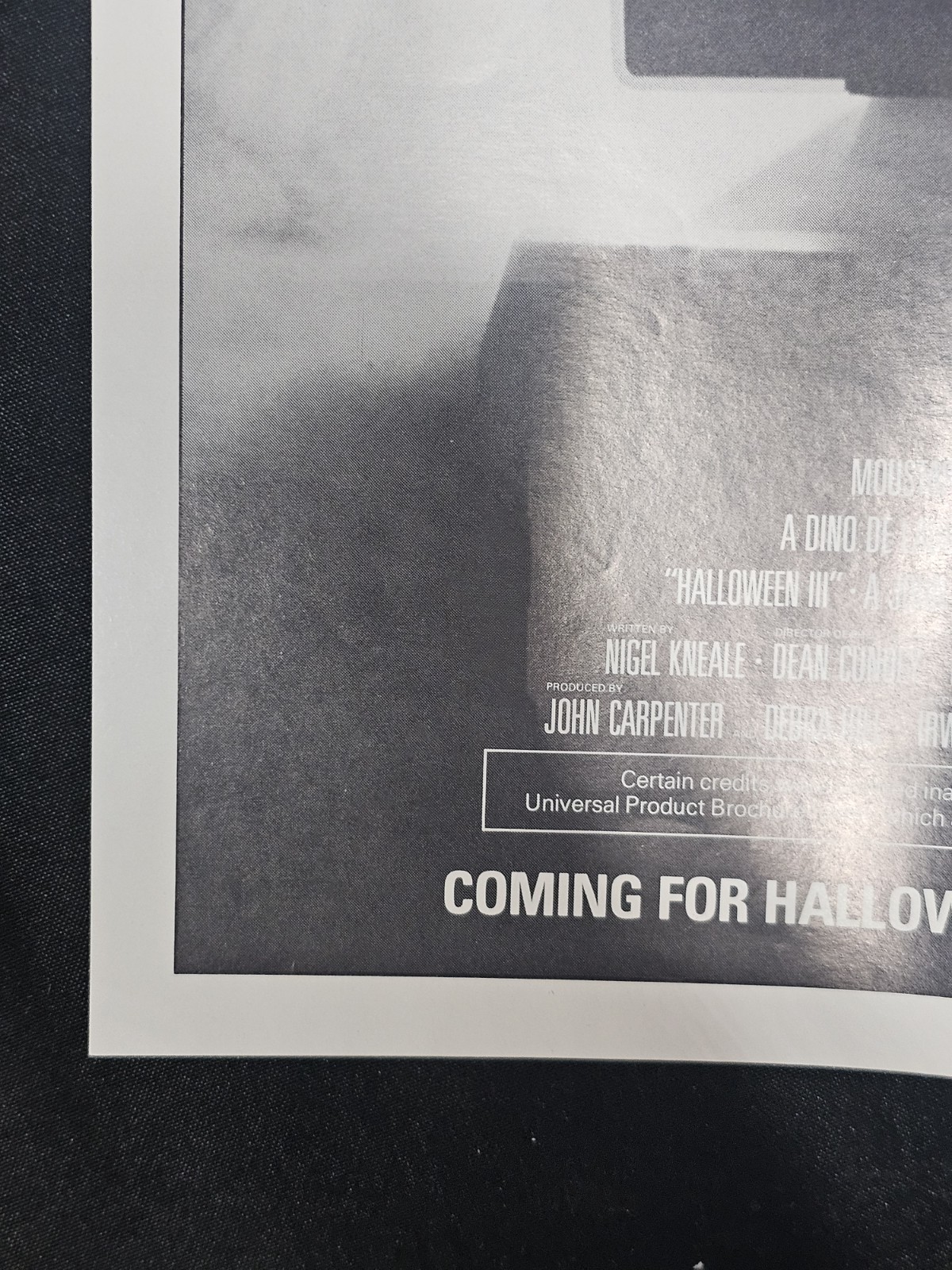 HALLOWEEN III SEASON OF THE WITCH 1982 Press Sheet POSTER folded 16″x17″