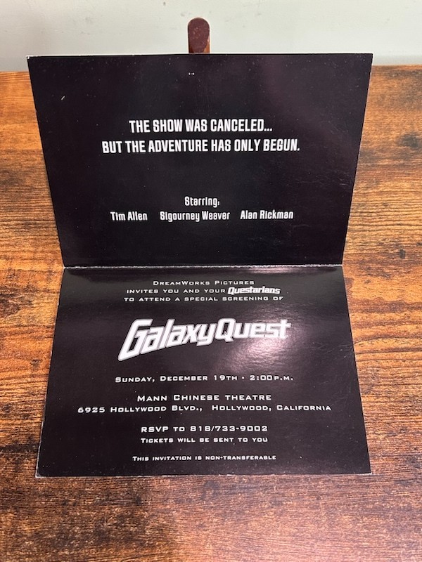 Galaxy Quest 1999 Movie Invite Screening Ticket Pass Chinese Theatre Hollywood
