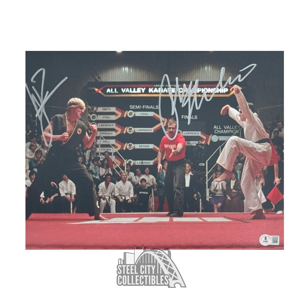 Karate Kid Ralph Macchio / William Zabka Autographed 11×14 Photo – BAS
