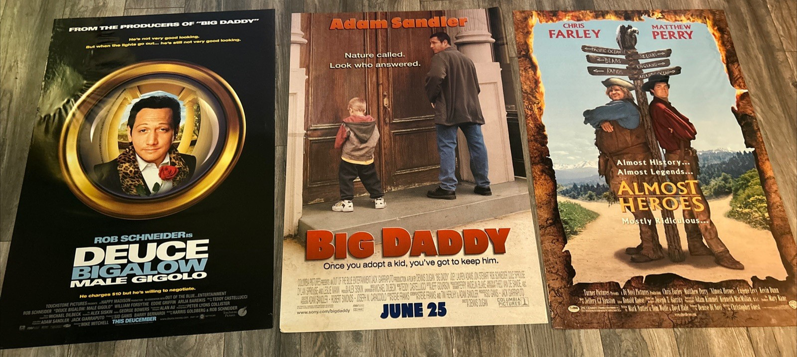 Big Daddy Almost Heroes Promo Movie Posters Adam Sandler Chris Farley Lot Of 3