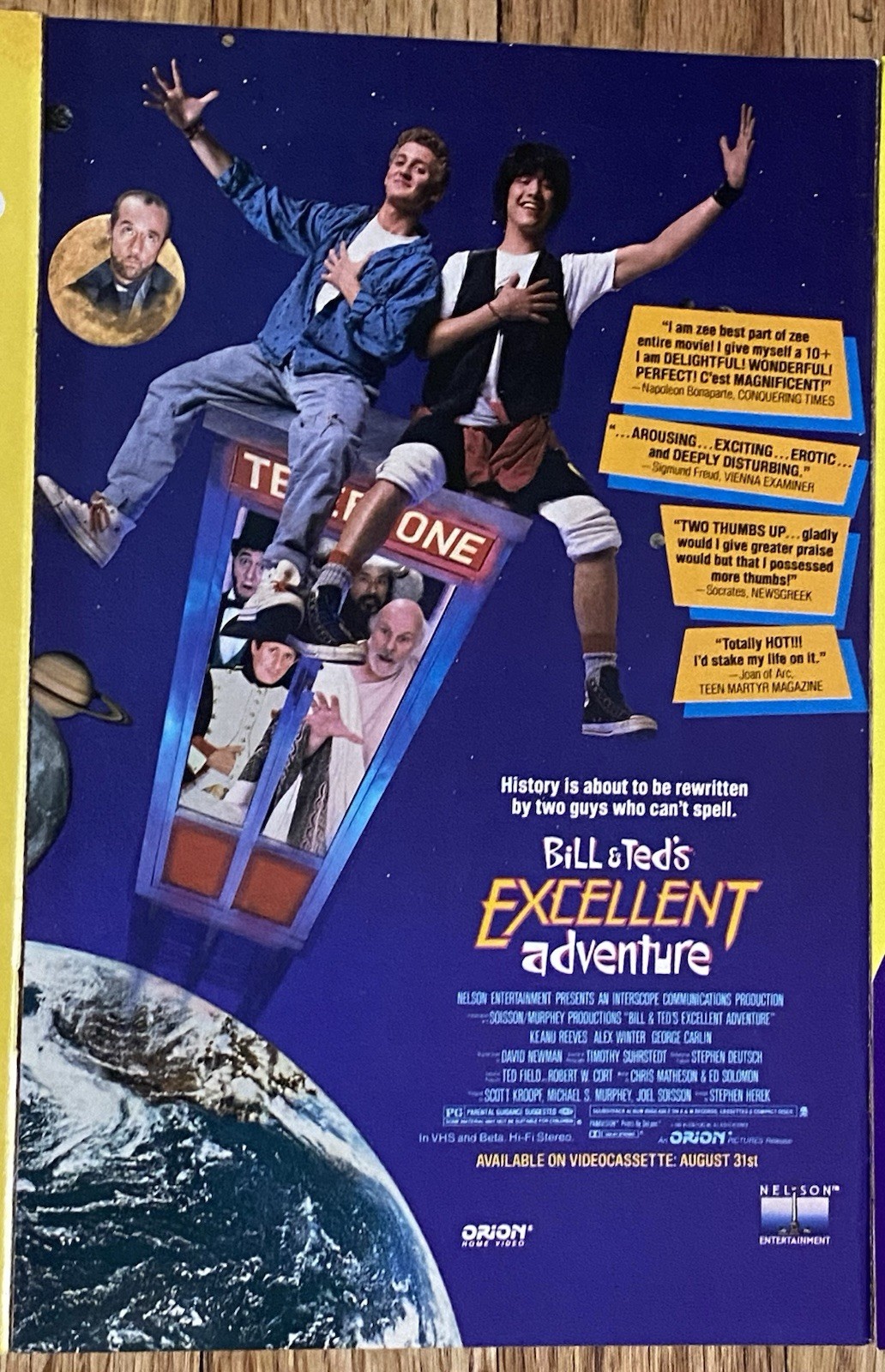 Wayne’s World + Bill & Ted’s Excellent Adventure (4) Original 90s Print Ads Lot
