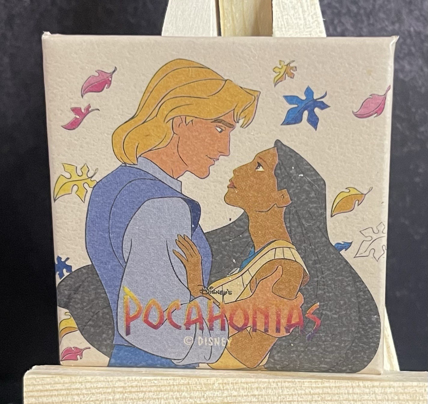 DIsney Pocahontas & John Pin Back Button Badge Vintage 90’s Movie