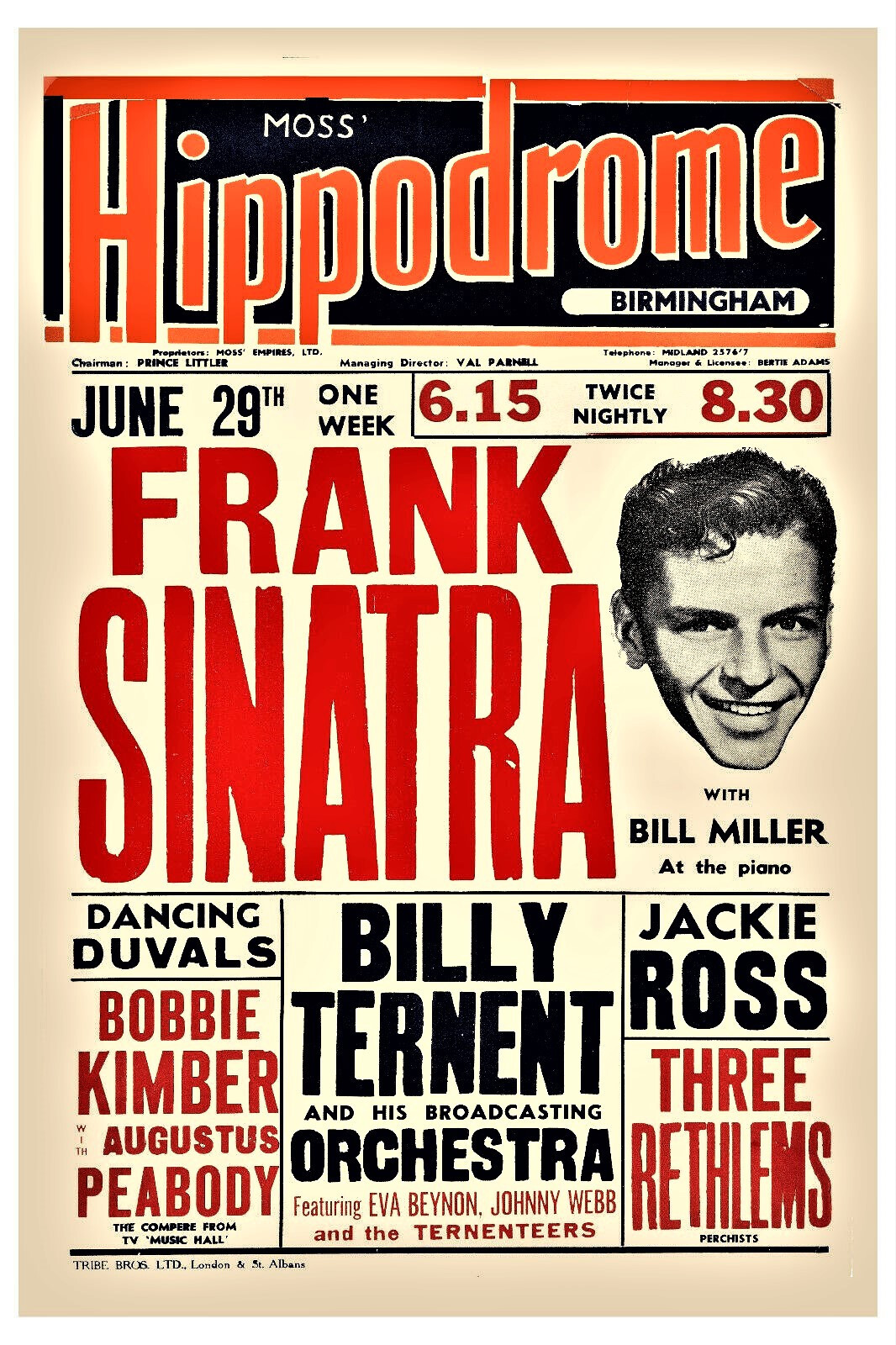Frank Sinatra Concert Poster 12″x18″ FREE SHIPPING