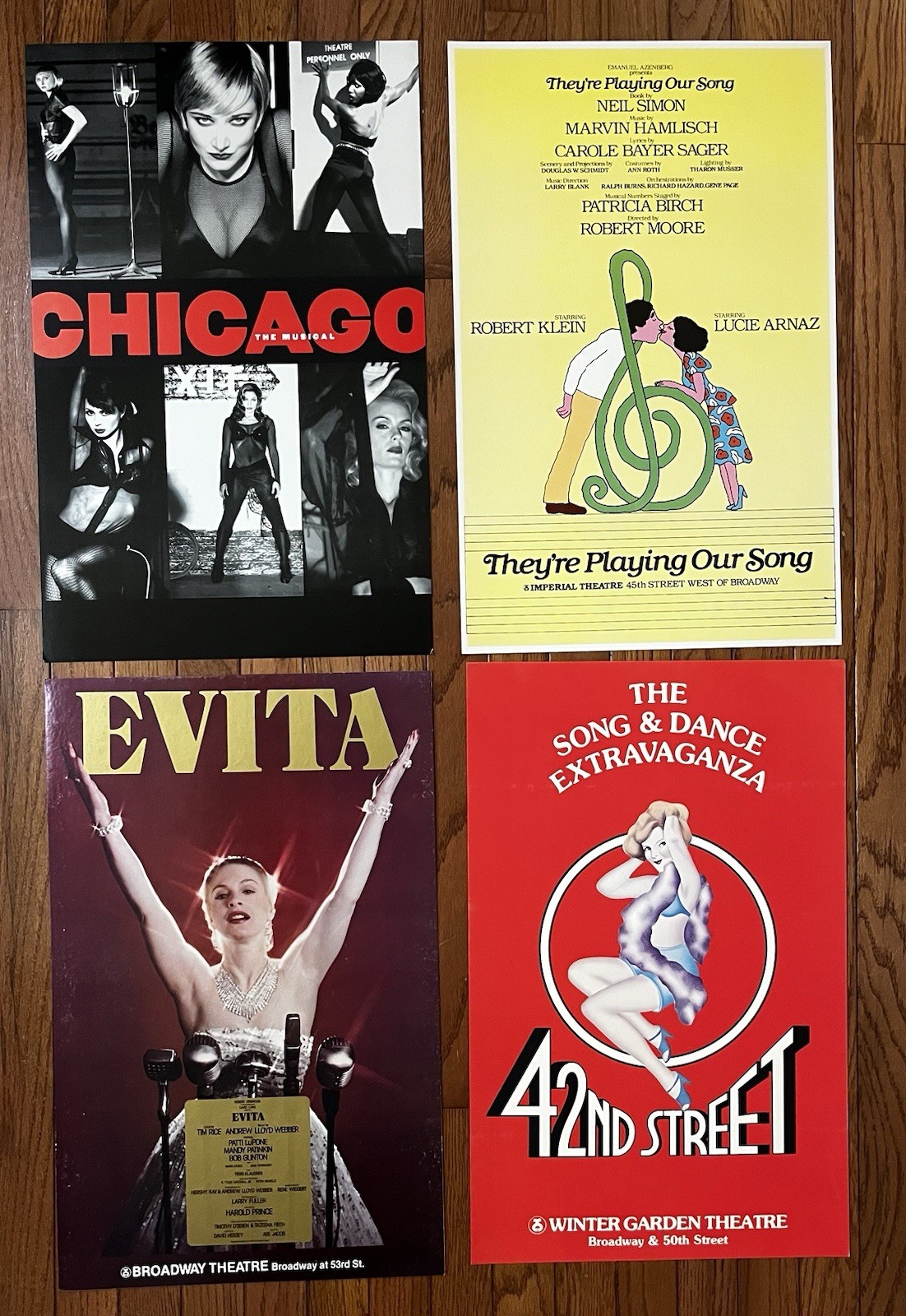 Set of 4 – Original Late 1970s Broadway Theatre Window/Lobby Posters – 22″x14″