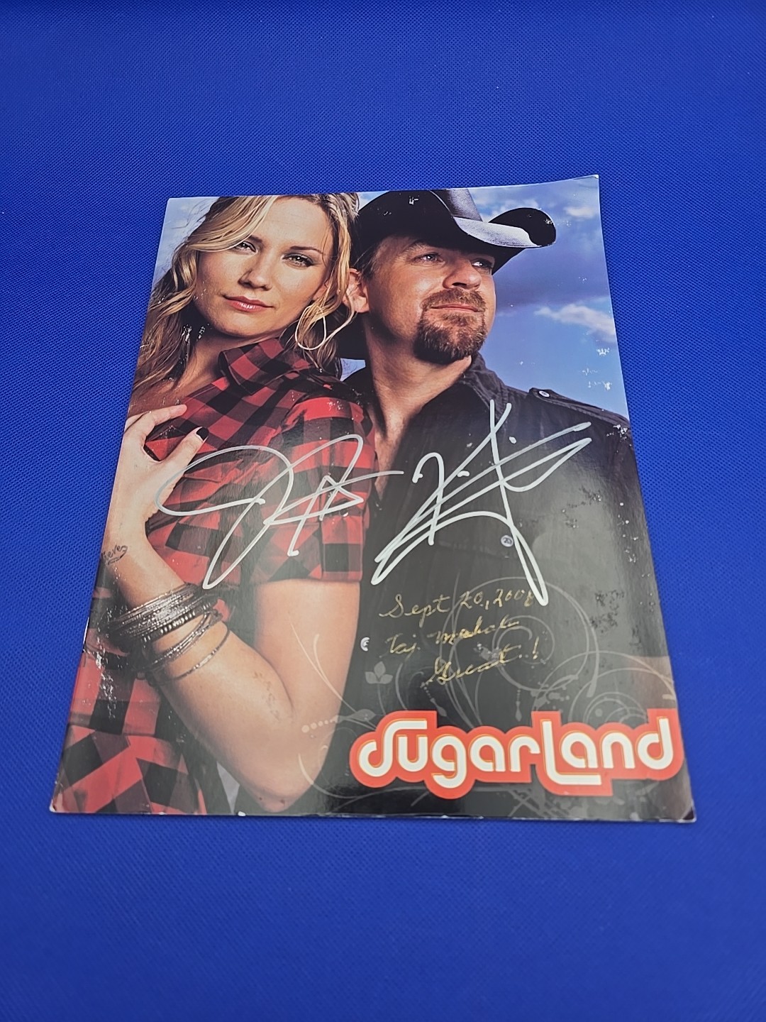 SUGARLAND Concert Program Jen Nettles &Kristian Bush Signed 9-20-08 Taj Mahal NJ